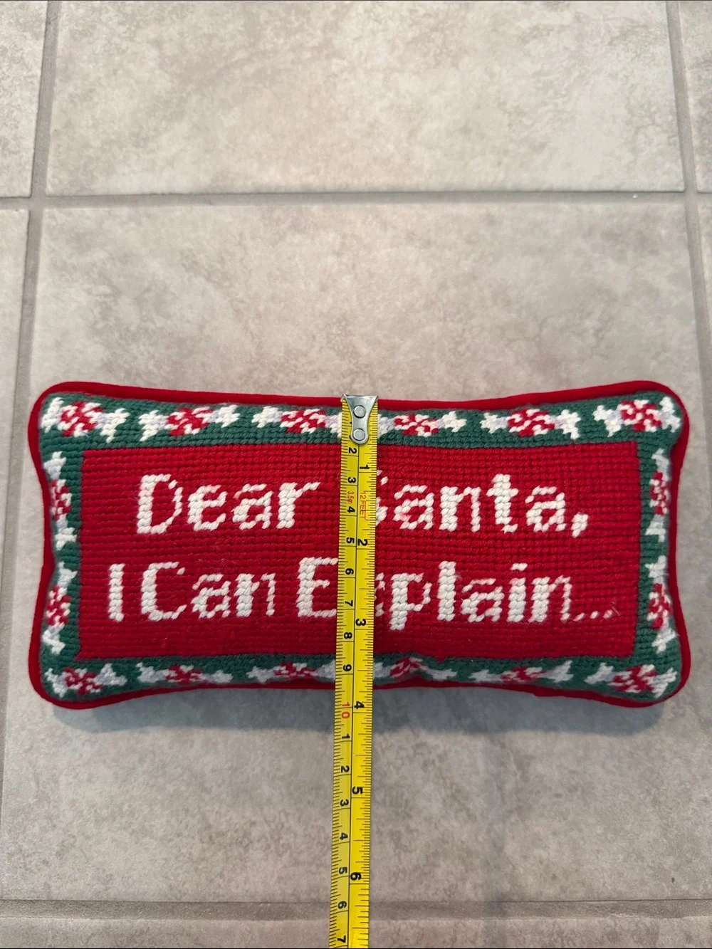 Holiday Needlepoint Pillow Set - 'Dear Santa' Messages